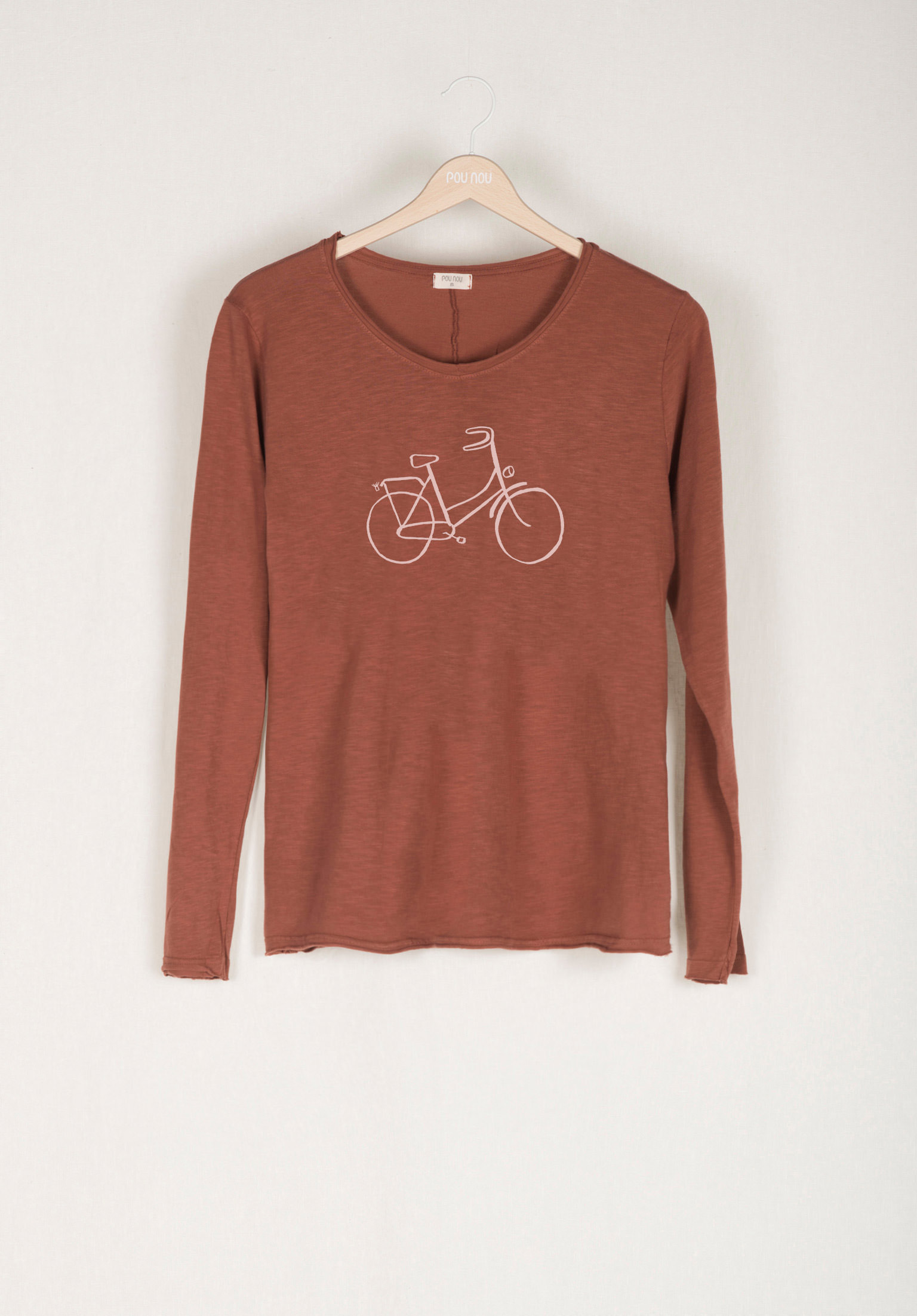 Long-sleeved cotton T-shirt happiness