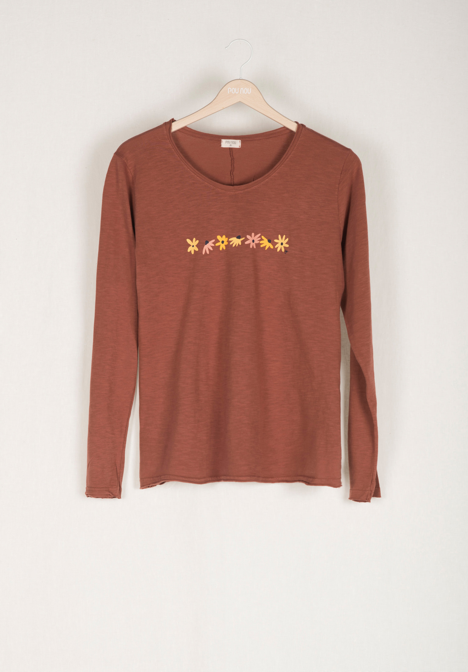 Long-sleeved cotton T-shirt daisies