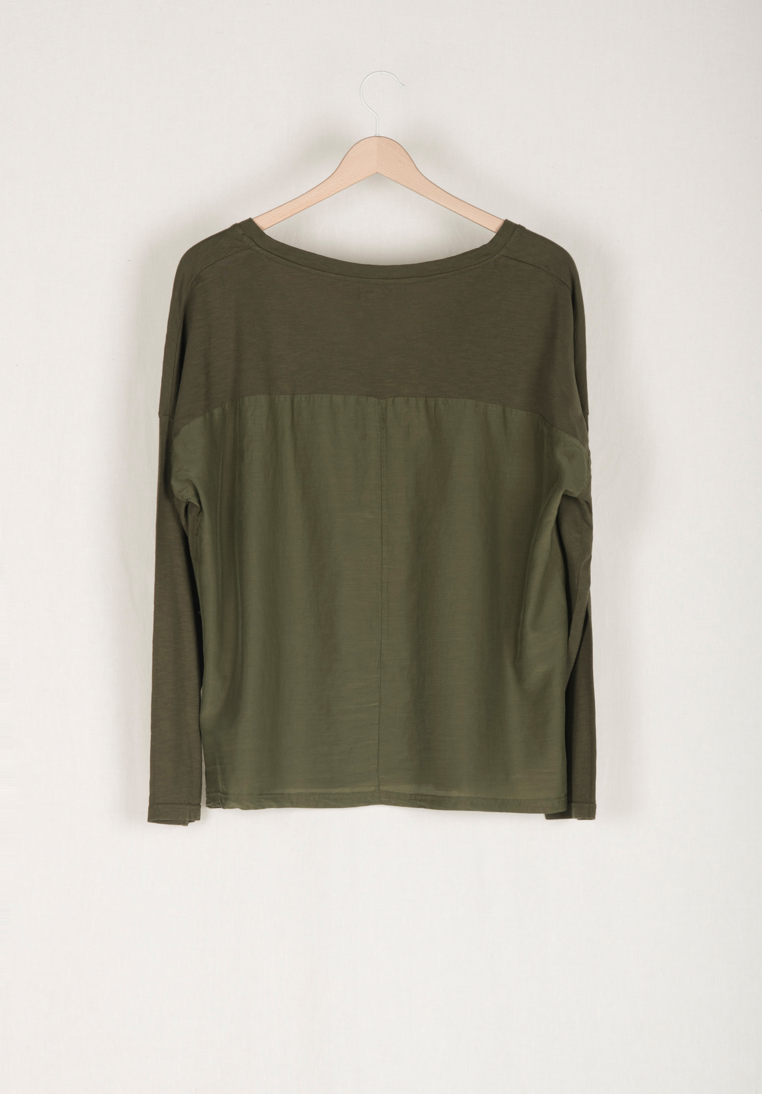 Cotton T-shirt with silk back
