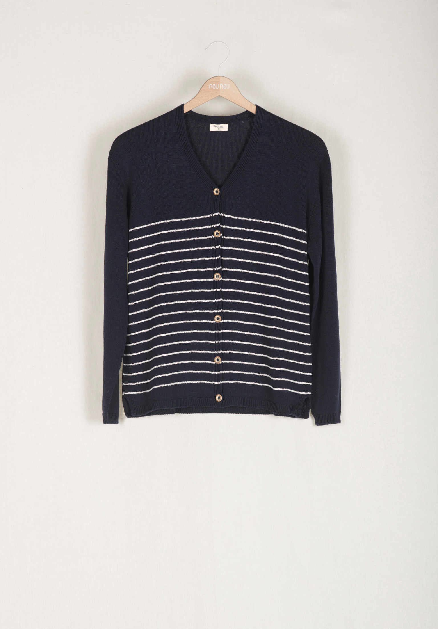 Striped jersey cardigan