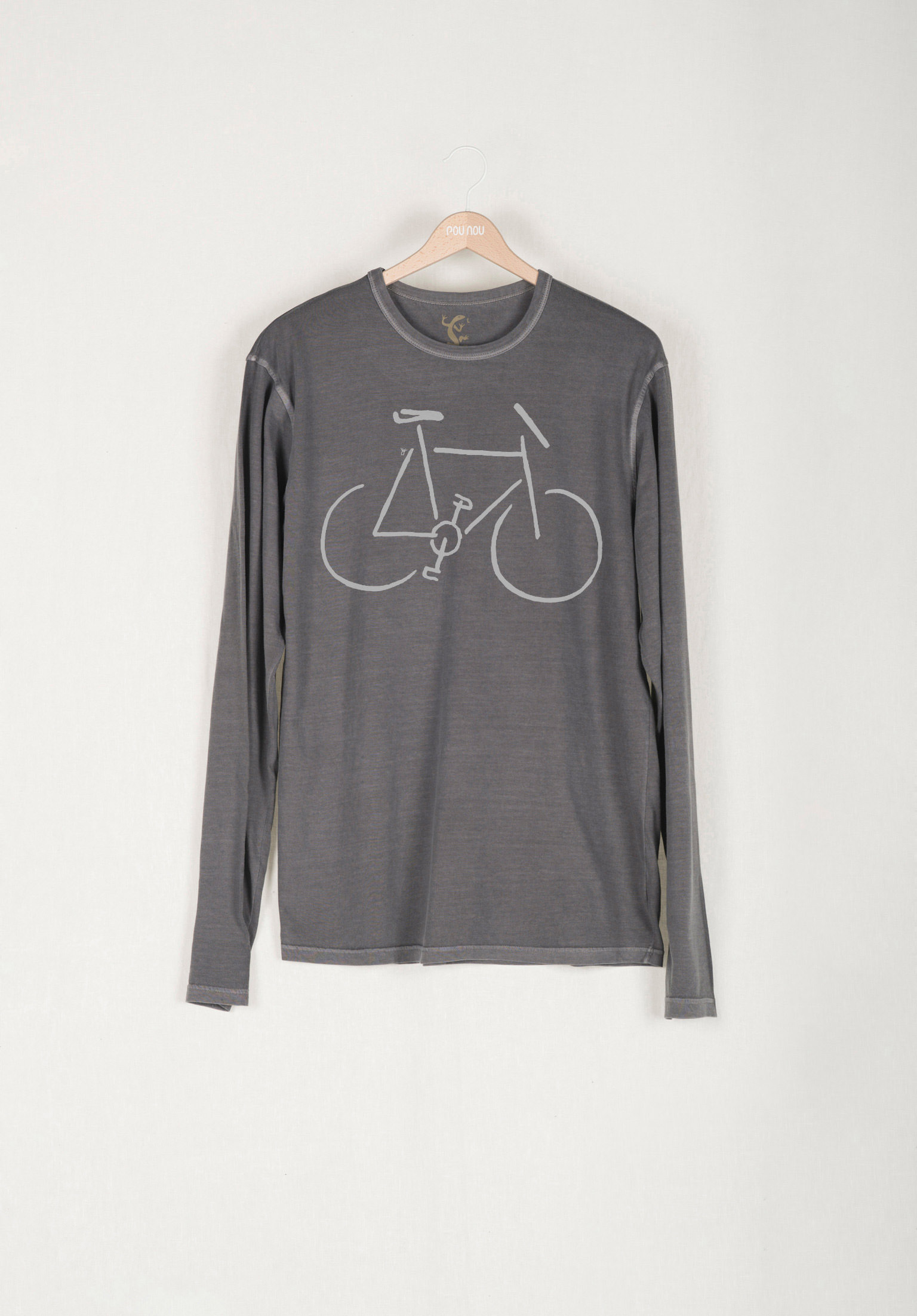 Basic long-sleeved T-shirt  linear bike