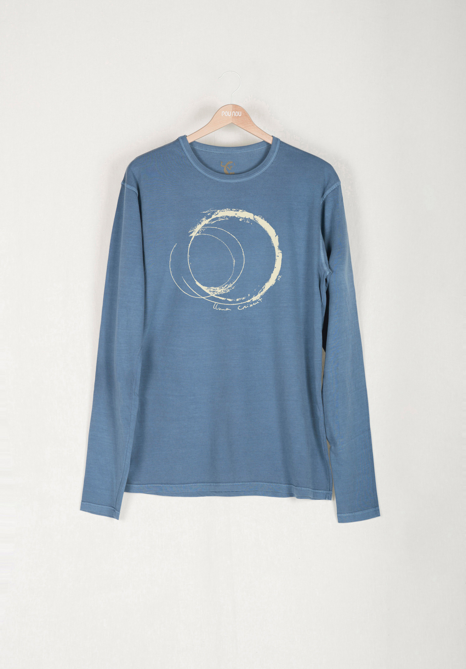 Basic long-sleeved T-shirt crescent moon
