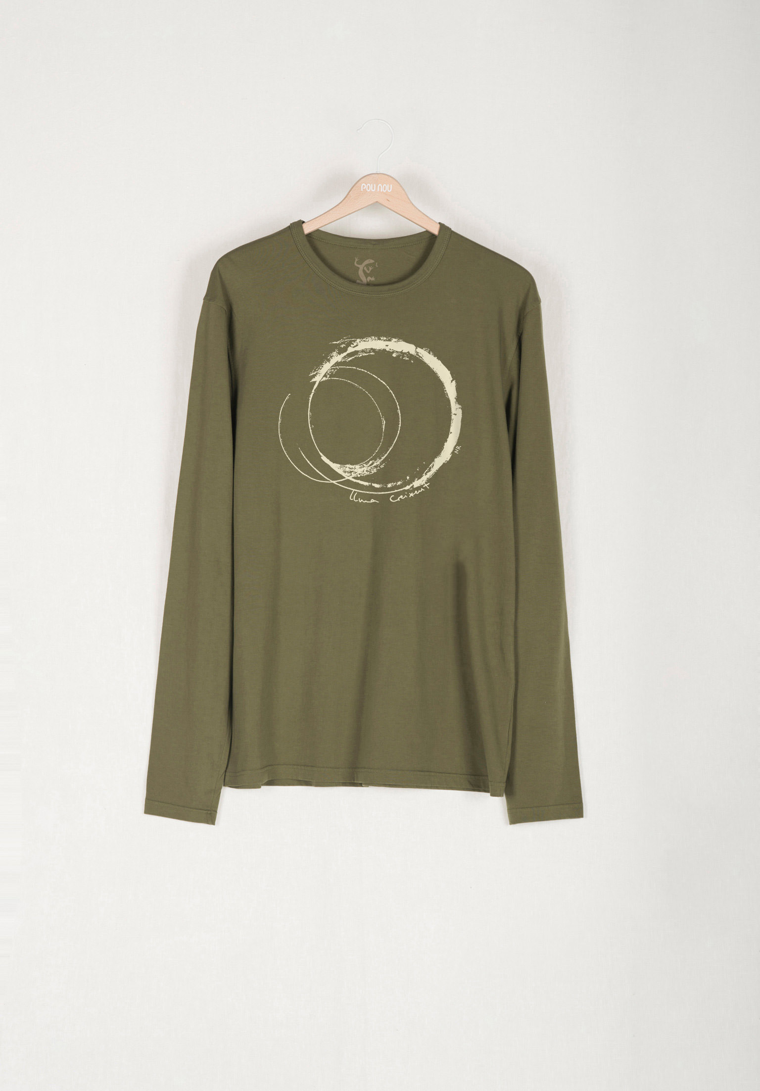 Basic long-sleeved T-shirt crescent moon
