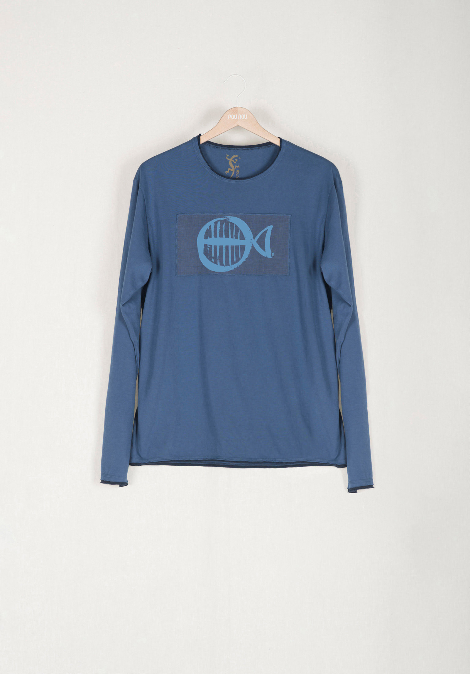 Camiseta manga larga parche horizontal pez 