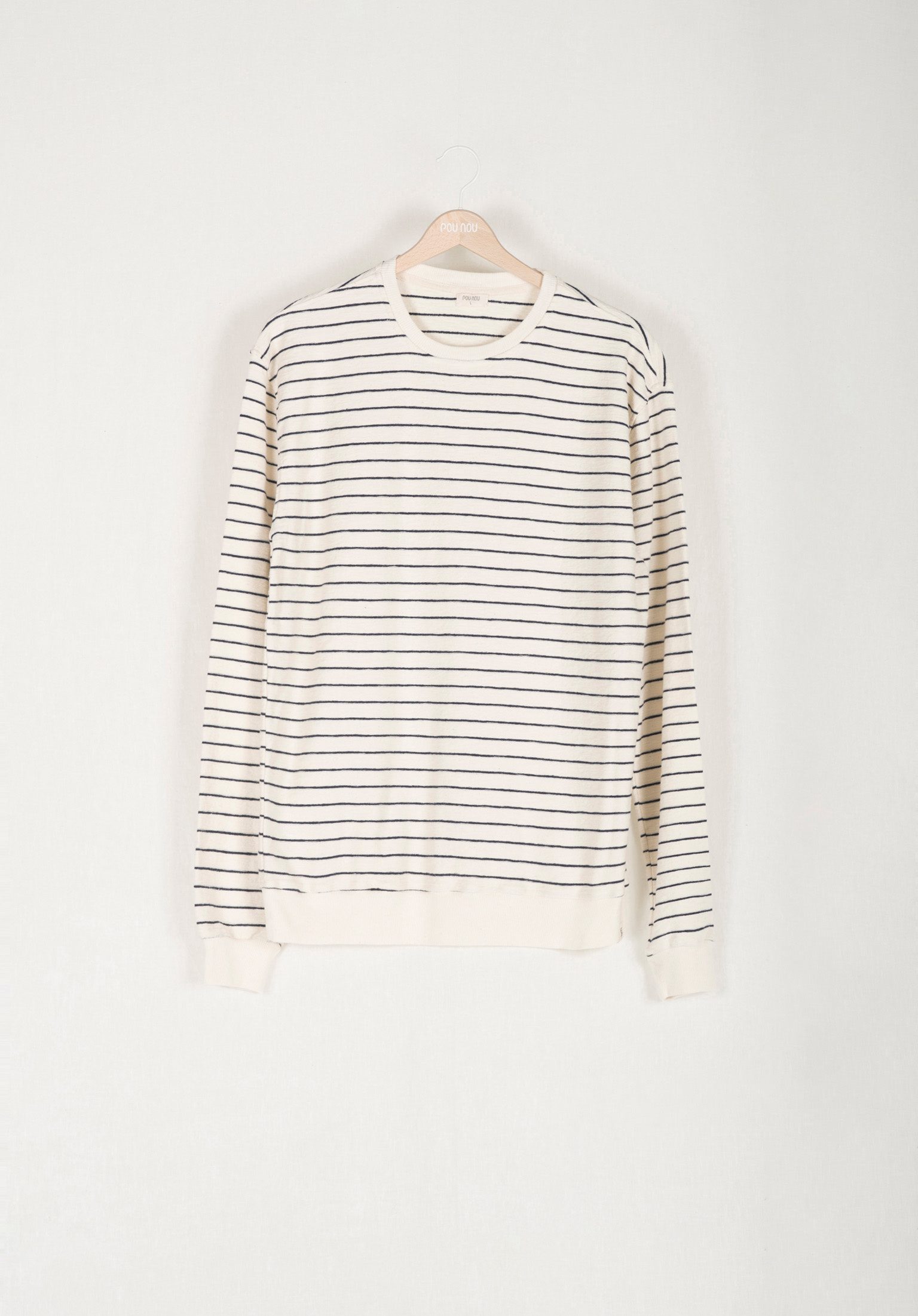 Plain striped long-sleeved T-shirt 